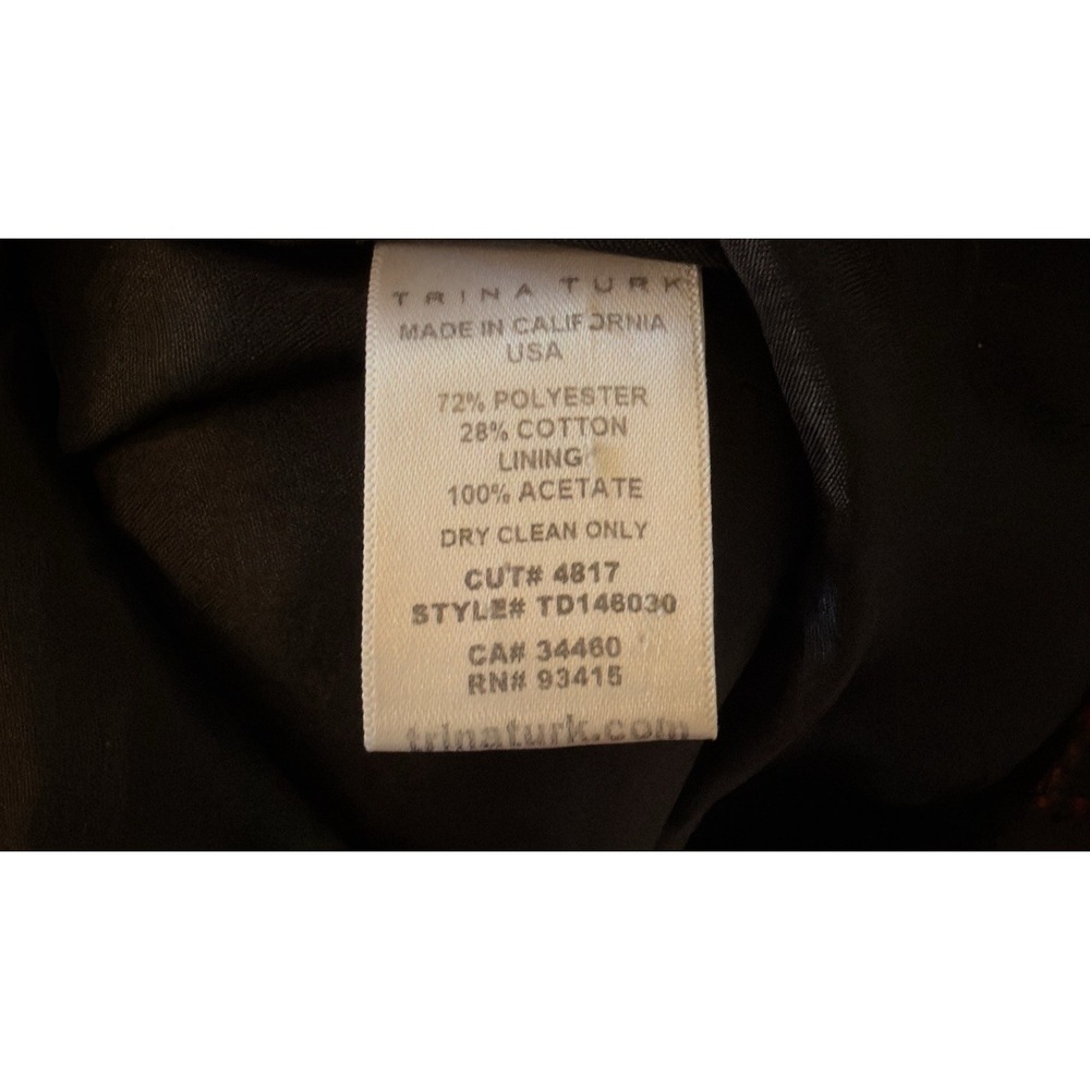 Trina Turk Leko Dress Size 10 Geo Mod Black-Pink Fully-lined Luxury Fashionable - Picture 4 of 5